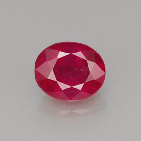1.44캐럿 천연 레드 루비, 타원형 컷, 7×5.8 mm, VS-SI