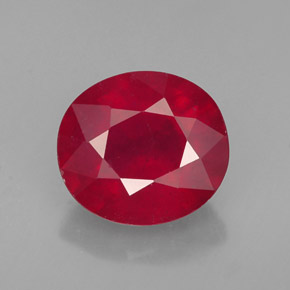 1.94캐럿 천연 레드 루비, 타원형 컷, 7.8×7 mm, SI