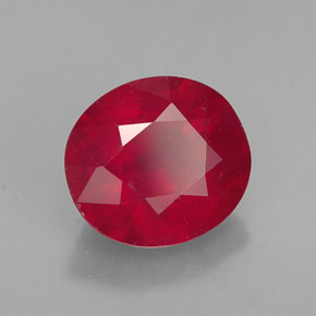 1.94캐럿 천연 레드 루비, 타원형 컷, 7.8×7 mm, SI