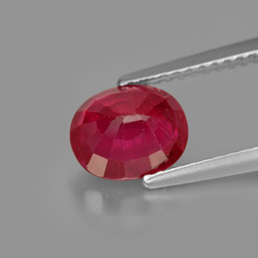1.96캐럿 천연 핑크 레드 루비, 타원형 컷, 7.7×6.3 mm, SI