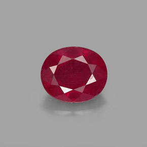 1.94캐럿 천연 핑크 레드 루비, 타원형 컷, 7.9×6.7 mm, SI