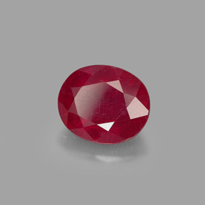 1.94캐럿 천연 핑크 레드 루비, 타원형 컷, 7.9×6.7 mm, SI