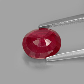 1.94캐럿 천연 핑크 레드 루비, 타원형 컷, 7.9×6.7 mm, SI