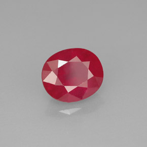 1.92캐럿 천연 핑크 레드 루비, 타원형 컷, 7.7×6.5 mm, SI