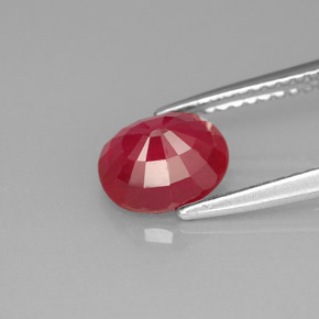 1.92캐럿 천연 핑크 레드 루비, 타원형 컷, 7.7×6.5 mm, SI