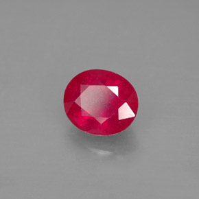 1.91캐럿 천연 핑크 레드 루비, 타원형 컷, 7.6×6.6 mm, SI