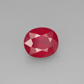 1.91캐럿 천연 핑크 레드 루비, 타원형 컷, 7.7×6.7 mm, SI
