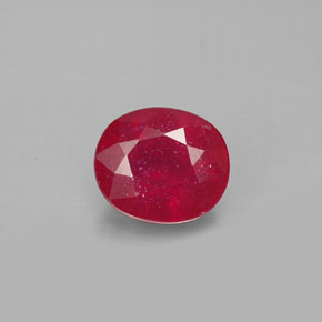 1.90캐럿 천연 핑크 레드 루비, 타원형 컷, 7.6×6.5 mm, SI