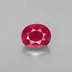1.70캐럿 천연 핑크 레드 루비, 타원형 컷, 7.6×6.3 mm, SI