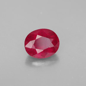 1.70캐럿 천연 핑크 레드 루비, 타원형 컷, 7.6×6.3 mm, SI