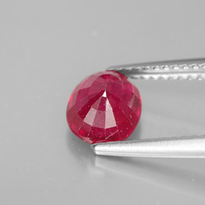 1.70캐럿 천연 핑크 레드 루비, 타원형 컷, 7.6×6.3 mm, SI