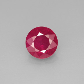 1.87캐럿 천연 핑크 레드 루비, 라운드 컷, 7.23 mm, SI