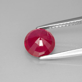 1.87캐럿 천연 핑크 레드 루비, 라운드 컷, 7.23 mm, SI
