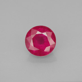 1.85캐럿 천연 핑크 레드 루비, 라운드 컷, 7.08 mm, SI