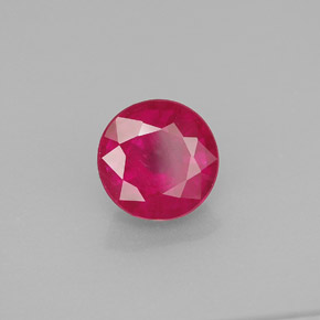 1.85캐럿 천연 핑크 레드 루비, 라운드 컷, 7.08 mm, SI