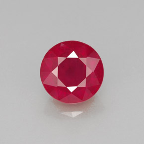 1.95캐럿 천연 핑크 레드 루비, 라운드 컷, 7.09 mm, SI