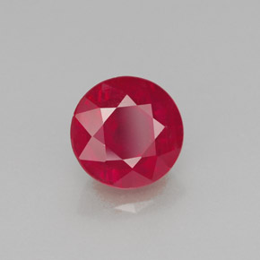 1.95캐럿 천연 핑크 레드 루비, 라운드 컷, 7.09 mm, SI