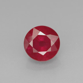 2.11캐럿 천연 레드 루비, 라운드 컷, 7.18 mm, SI