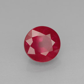 2.11캐럿 천연 레드 루비, 라운드 컷, 7.18 mm, SI
