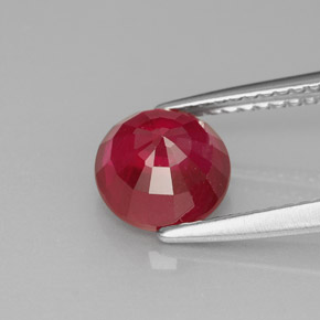 2.11캐럿 천연 레드 루비, 라운드 컷, 7.18 mm, SI