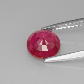 1.63캐럿 천연 핑크 레드 루비, 라운드 컷, 6.87 mm, SI