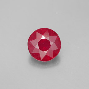 1.97캐럿 천연 핑크 레드 루비, 라운드 컷, 7.08 mm, SI