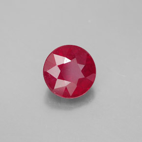 1.97캐럿 천연 핑크 레드 루비, 라운드 컷, 7.08 mm, SI