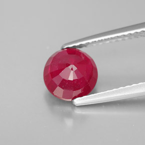 1.97캐럿 천연 핑크 레드 루비, 라운드 컷, 7.08 mm, SI