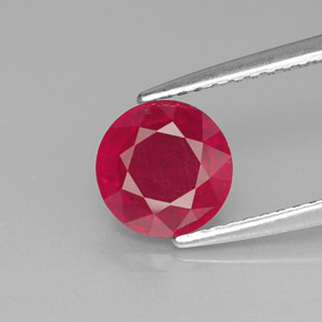 1.91캐럿 천연 핑크 레드 루비, 라운드 컷, 7.11 mm, SI