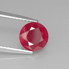 1.91캐럿 천연 핑크 레드 루비, 라운드 컷, 7.11 mm, SI