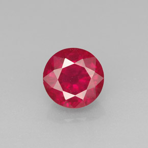 1.72캐럿 천연 핑크 레드 루비, 라운드 컷, 6.82 mm, SI