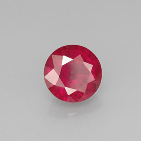 1.72캐럿 천연 핑크 레드 루비, 라운드 컷, 6.82 mm, SI