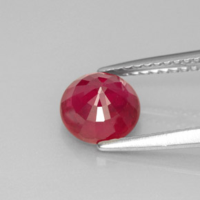 1.72캐럿 천연 핑크 레드 루비, 라운드 컷, 6.82 mm, SI
