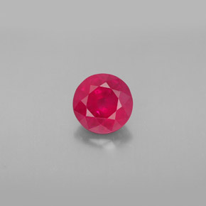 1.61캐럿 천연 핑크 레드 루비, 라운드 컷, 6.80 mm, SI