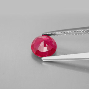 1.61캐럿 천연 핑크 레드 루비, 라운드 컷, 6.80 mm, SI