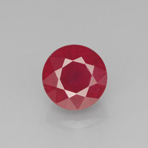 2.26캐럿 천연 핑크 레드 루비, 라운드 컷, 7.15 mm, SI