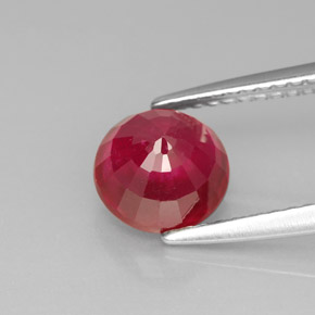 2.26캐럿 천연 핑크 레드 루비, 라운드 컷, 7.15 mm, SI