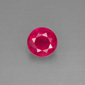 1.89캐럿 천연 핑크 레드 루비, 라운드 컷, 6.93 mm, SI