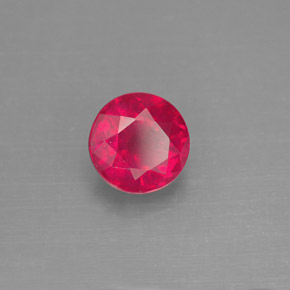1.89캐럿 천연 핑크 레드 루비, 라운드 컷, 6.93 mm, SI