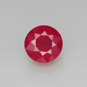 2.02캐럿 천연 핑크 레드 루비, 라운드 컷, 7.01 mm, SI