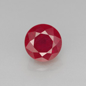 2.16캐럿 천연 핑크 레드 루비, 라운드 컷, 7.08 mm, SI