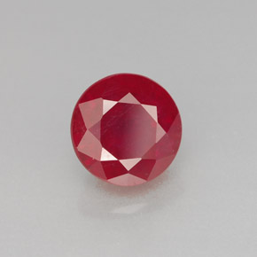 2.16캐럿 천연 핑크 레드 루비, 라운드 컷, 7.08 mm, SI