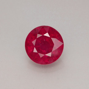 1.91캐럿 천연 핑크 레드 루비, 라운드 컷, 7.15 mm, VS-SI