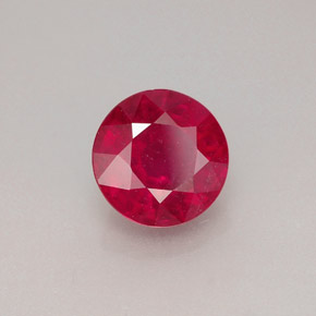 1.91캐럿 천연 핑크 레드 루비, 라운드 컷, 7.15 mm, VS-SI