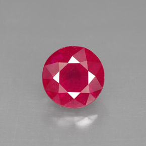 1.88캐럿 천연 핑크 레드 루비, 라운드 컷, 6.98 mm, SI-I1