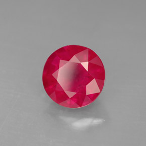 1.88캐럿 천연 핑크 레드 루비, 라운드 컷, 6.98 mm, SI-I1