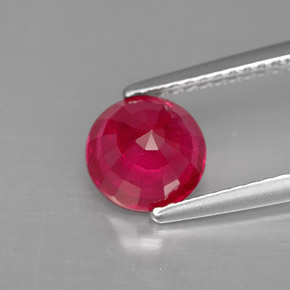 1.88캐럿 천연 핑크 레드 루비, 라운드 컷, 6.98 mm, SI-I1