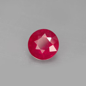 1.73캐럿 천연 핑크 레드 루비, 라운드 컷, 6.89 mm, SI