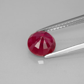 1.95캐럿 천연 핑크 레드 루비, 라운드 컷, 7.06 mm, SI
