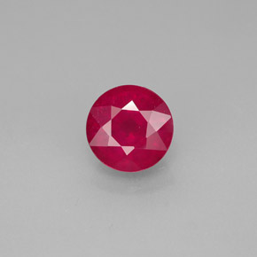 1.93캐럿 천연 핑크 레드 루비, 라운드 컷, 7.08 mm, SI-I1